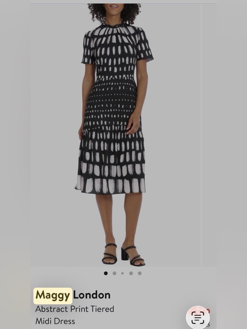 Maggy London Black and White Brushstroke Maxi Dress
